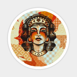 Vintage gypsy girl tattoo Magnet